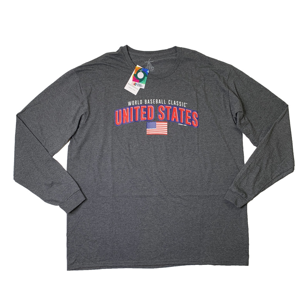 World Baseball Classic Team USA Shirt Mens 2XL Grey United States Legends